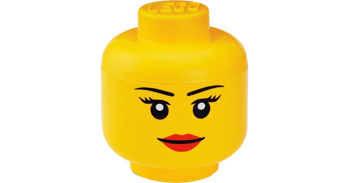 Room Copenhagen LEGO Iconic Storage Head "Girl", Aufbewahrungsbox(gelb, Größe L, Weiblich)