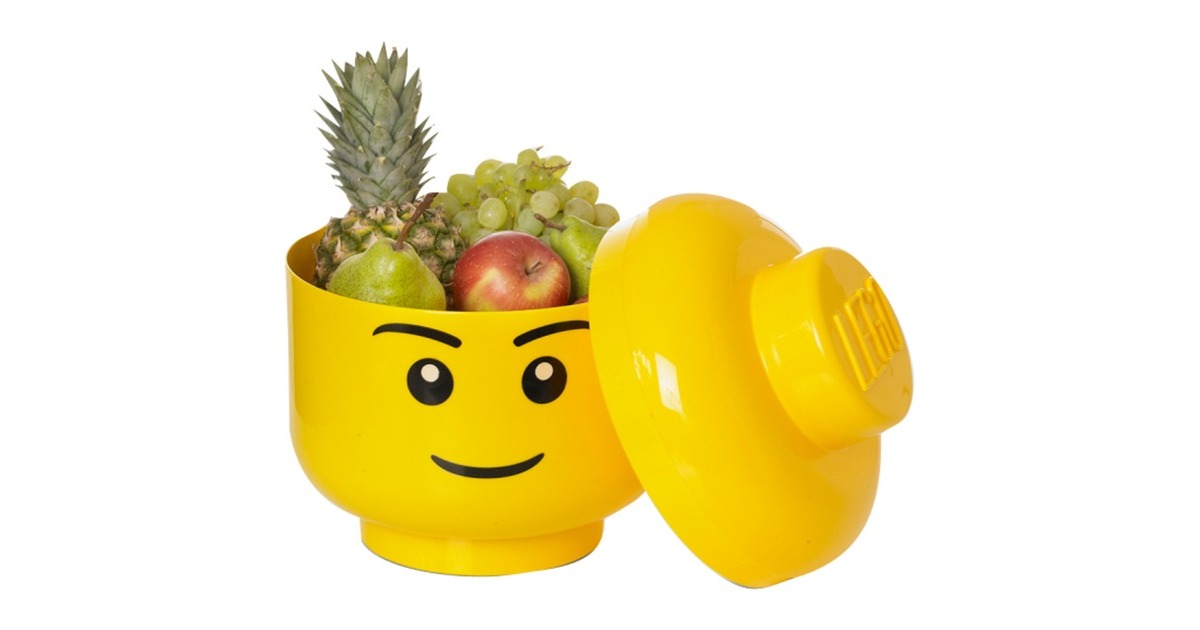 Room Copenhagen LEGO Iconic Storage Head , Aufbewahrungsbox(gelb, Größe L, Männlich)