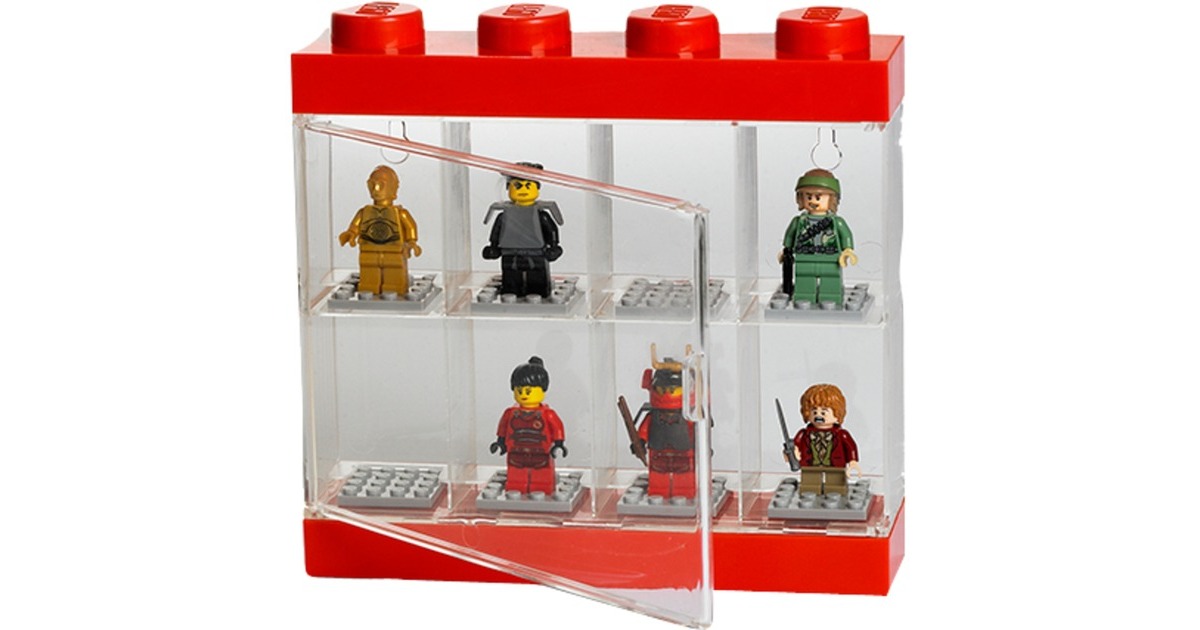 Room Copenhagen LEGO Minifiguren Display Case 8 rot, Aufbewahrungsbox(rot/transparent)