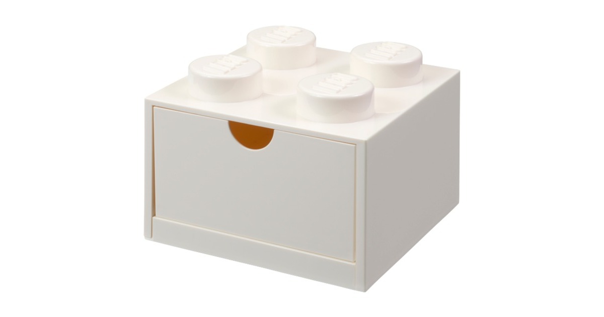 Room Copenhagen LEGO Schreibtischschublade 4, Aufbewahrungsbox(weiß, Noppen)