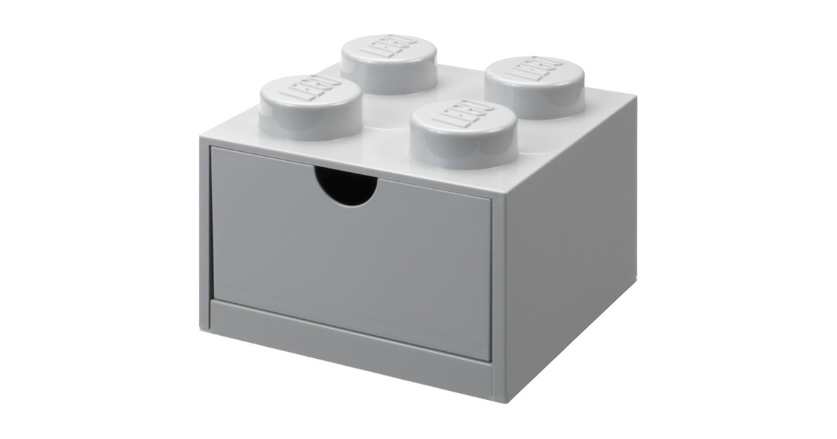 Room Copenhagen LEGO Schreibtischschublade 4, Aufbewahrungsbox(grau, Noppen)