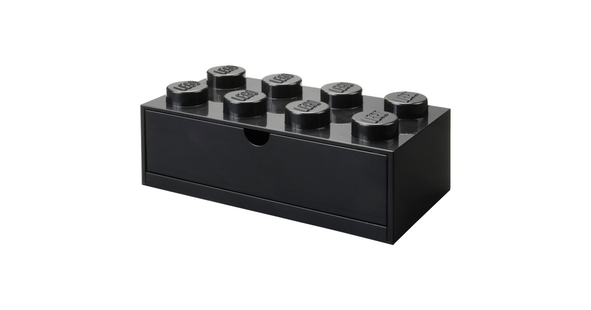 Room Copenhagen LEGO Schreibtischschublade 8, Aufbewahrungsbox(schwarz, Noppen)