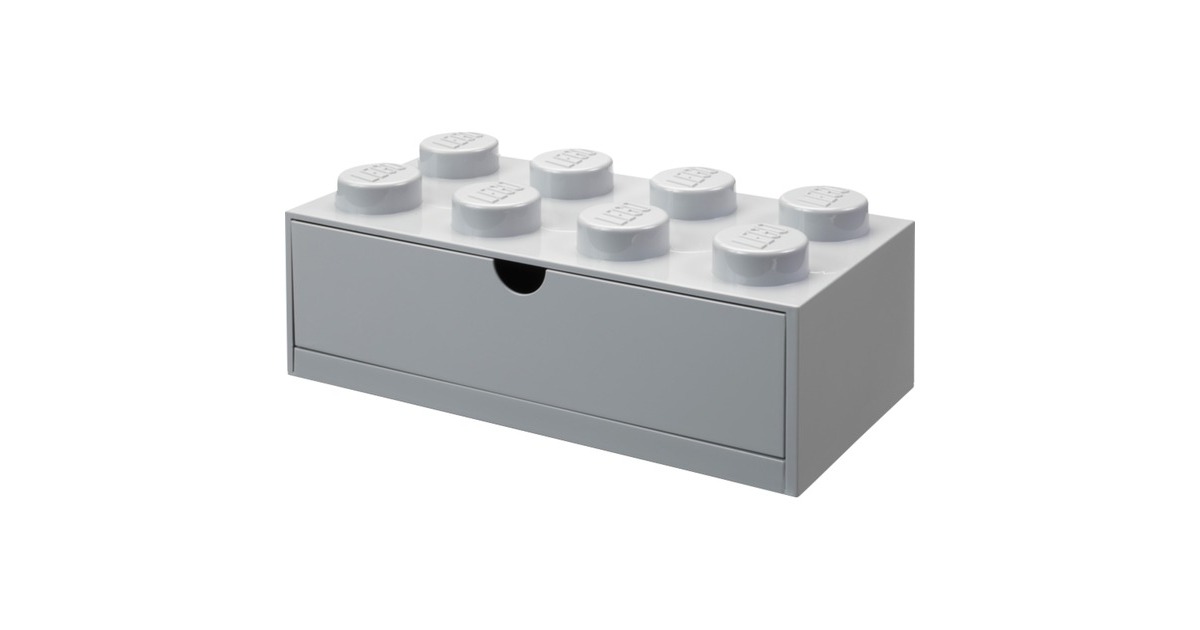 Room Copenhagen LEGO Schreibtischschublade 8, Aufbewahrungsbox(grau, Noppen)
