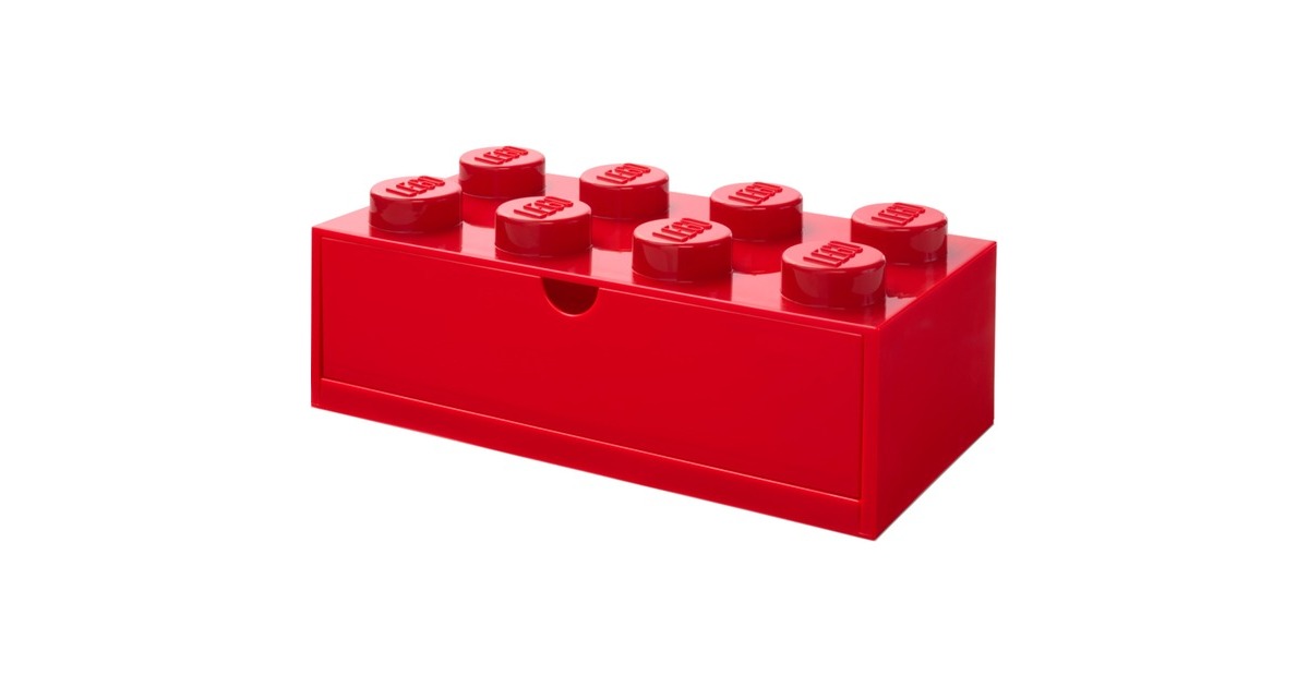 Room Copenhagen LEGO Schreibtischschublade 8, Aufbewahrungsbox(rot, Noppen)