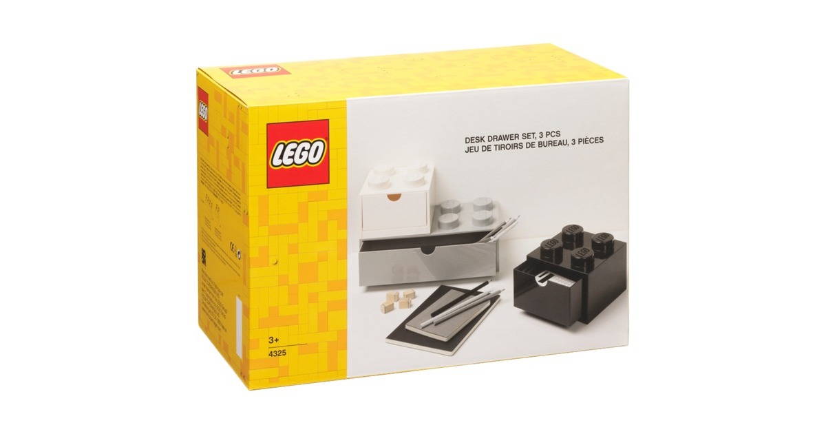 Room Copenhagen LEGO Schreibtischschubladen 3er-Set, Aufbewahrungsbox(weiß)