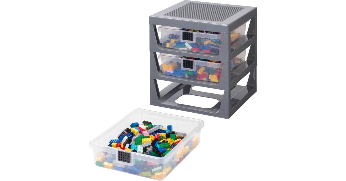 Room Copenhagen LEGO Schubladen Regal3er Set, Aufbewahrungsbox(grau)