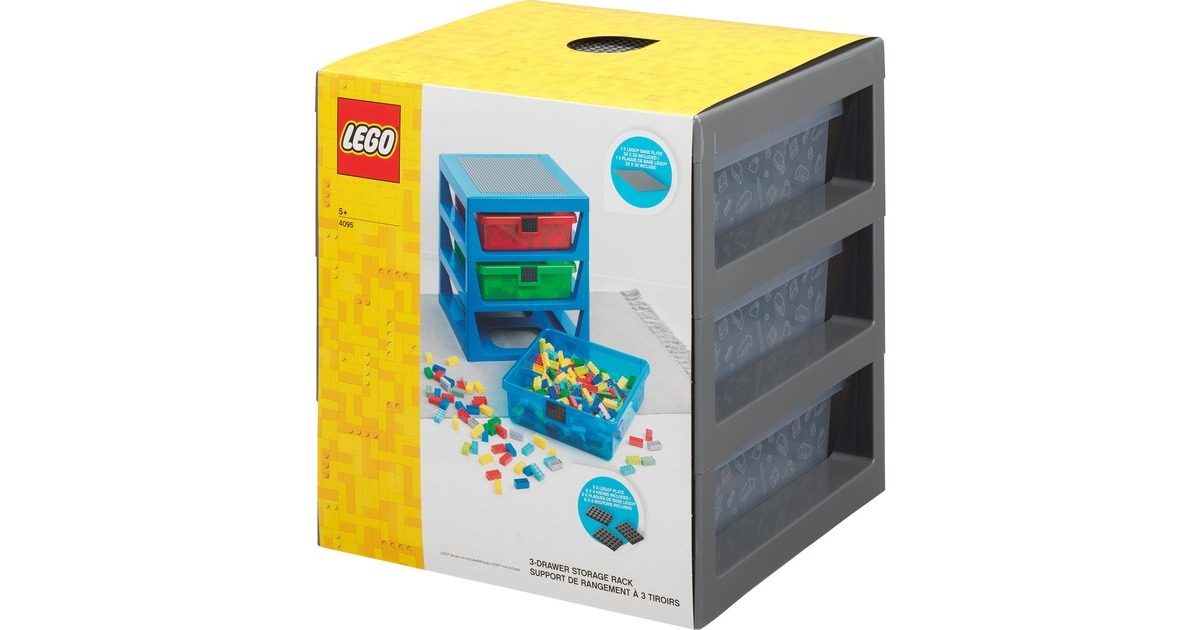 Room Copenhagen LEGO Schubladen Regal3er Set, Aufbewahrungsbox(grau)