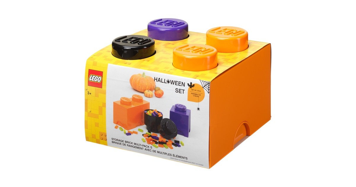 Room Copenhagen LEGO Speicherbaustein Multi Pack 3er, Aufbewahrungsbox(orange, Gr. S)