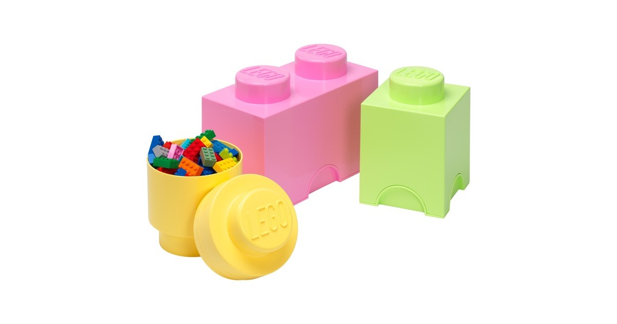 Room Copenhagen LEGO Speicherbaustein Multi Pack 3er, Aufbewahrungsbox(hellgrün, Gr. S)