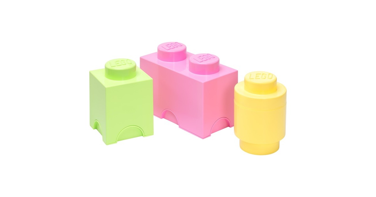 Room Copenhagen LEGO Speicherbaustein Multi Pack 3er, Aufbewahrungsbox(hellgrün, Gr. S)