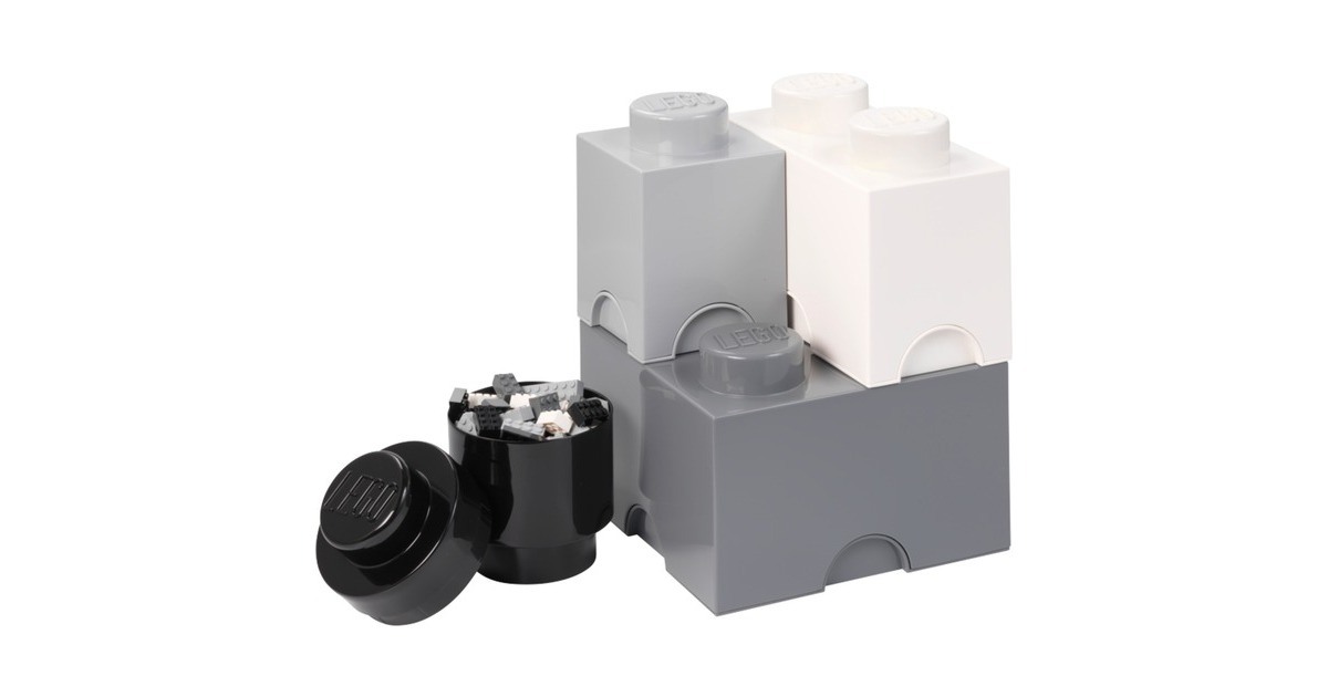 Room Copenhagen LEGO Speicherbaustein Multi Pack 4er, Aufbewahrungsbox(grau, Gr. L)