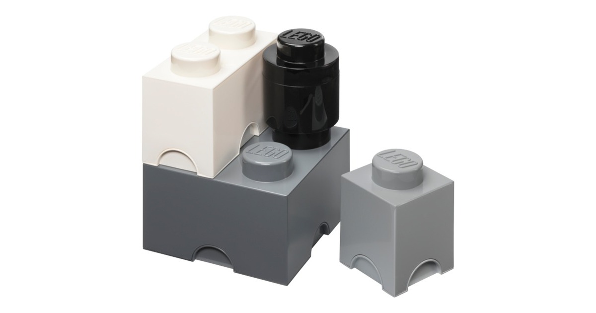 Room Copenhagen LEGO Speicherbaustein Multi Pack 4er, Aufbewahrungsbox(grau, Gr. L)