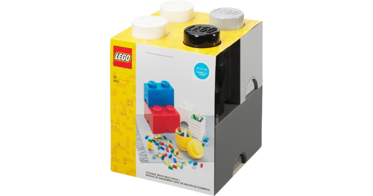 Room Copenhagen LEGO Speicherbaustein Multi Pack 4er, Aufbewahrungsbox(grau, Gr. L)
