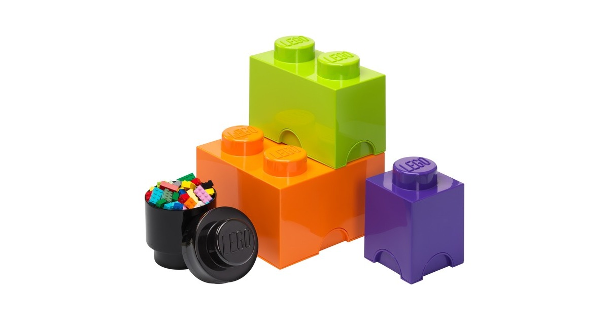 Room Copenhagen LEGO Speicherbaustein Multi Pack 4er, Aufbewahrungsbox(orange, Gr. L)