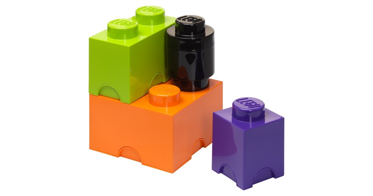 Room Copenhagen LEGO Speicherbaustein Multi Pack 4er, Aufbewahrungsbox(orange, Gr. L)