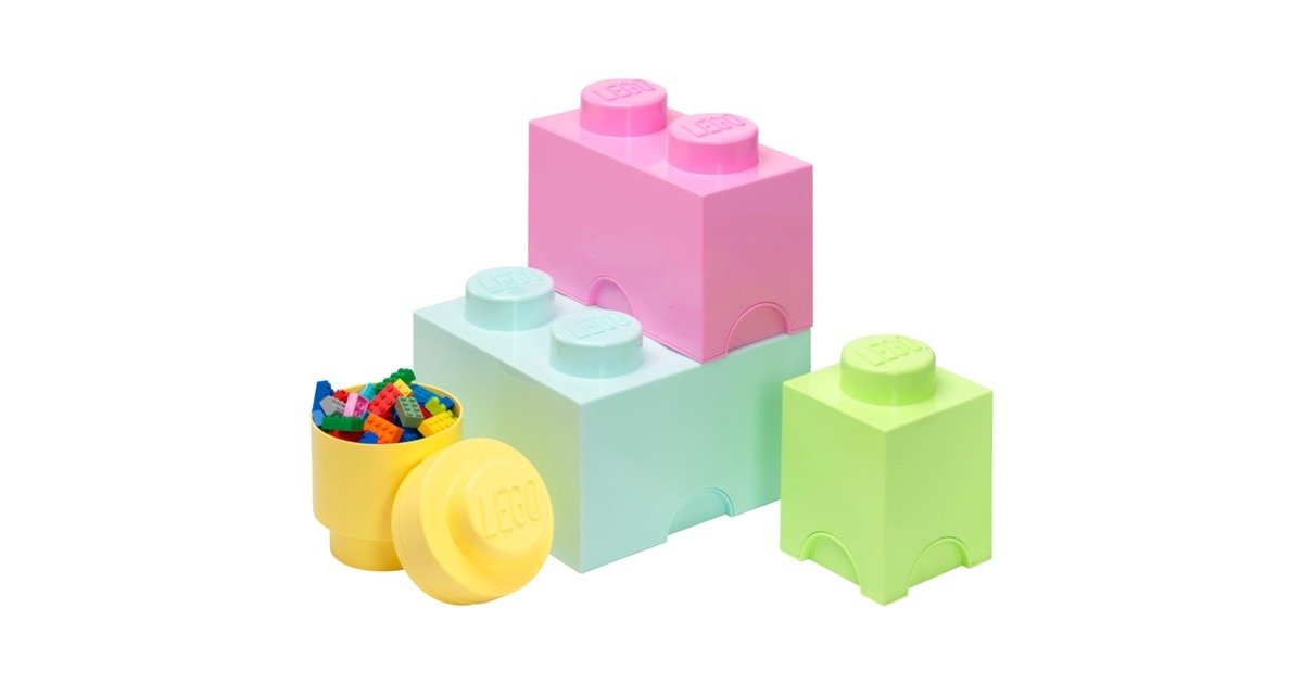 Room Copenhagen LEGO Speicherbaustein Multi Pack 4er, Aufbewahrungsbox(hellgrün, Gr. L)