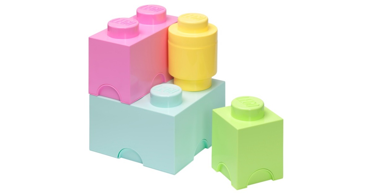 Room Copenhagen LEGO Speicherbaustein Multi Pack 4er, Aufbewahrungsbox(hellgrün, Gr. L)