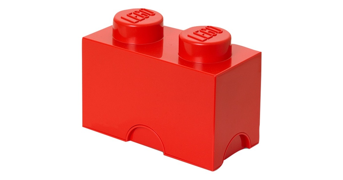 Room Copenhagen LEGO Storage Brick 2 rot, Aufbewahrungsbox(rot)