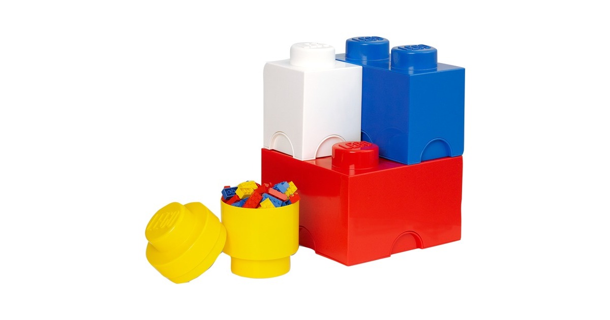 Room Copenhagen LEGO Storage Brick Multi Pack 4er, Aufbewahrungsbox(rot, Gr. L)
