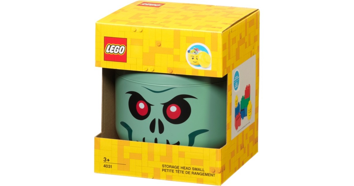 Room Copenhagen LEGO Storage Head Skelett , Aufbewahrungsbox(schwarz/rot, klein)
