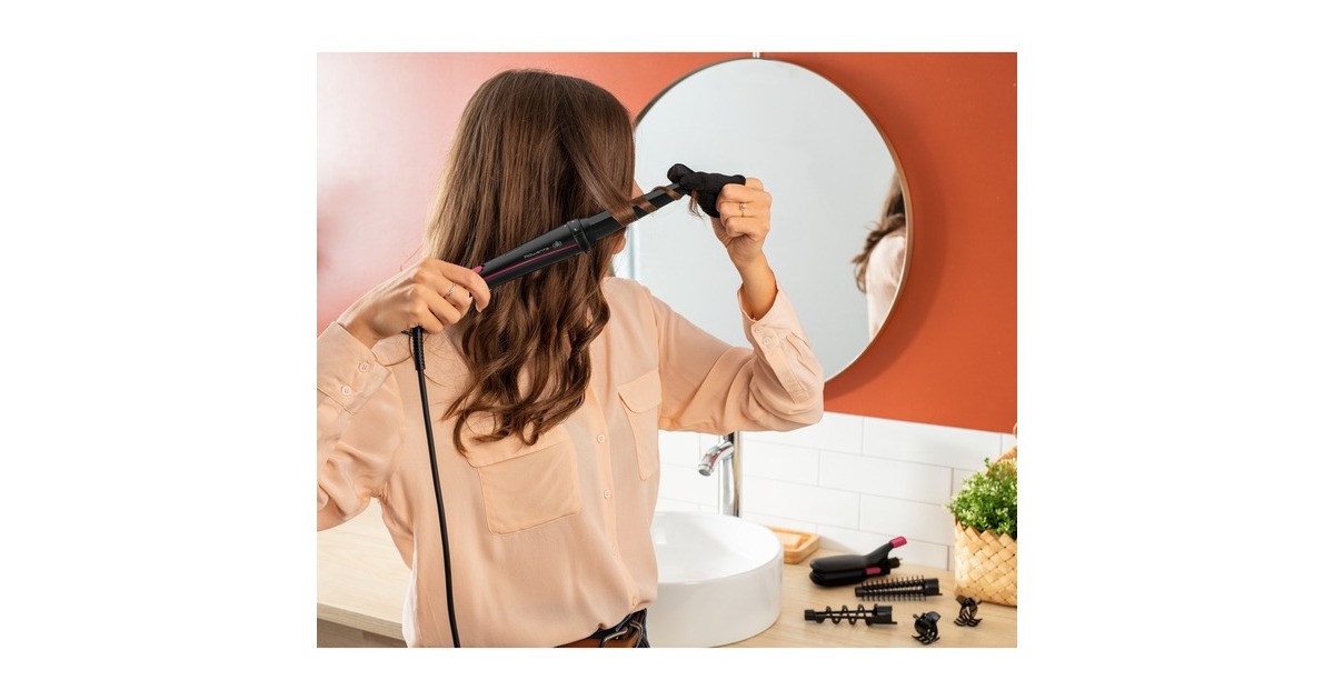 Rowenta Elite Infinite Looks 9-in-1 CF 4222, Multistyler(schwarz/pink)