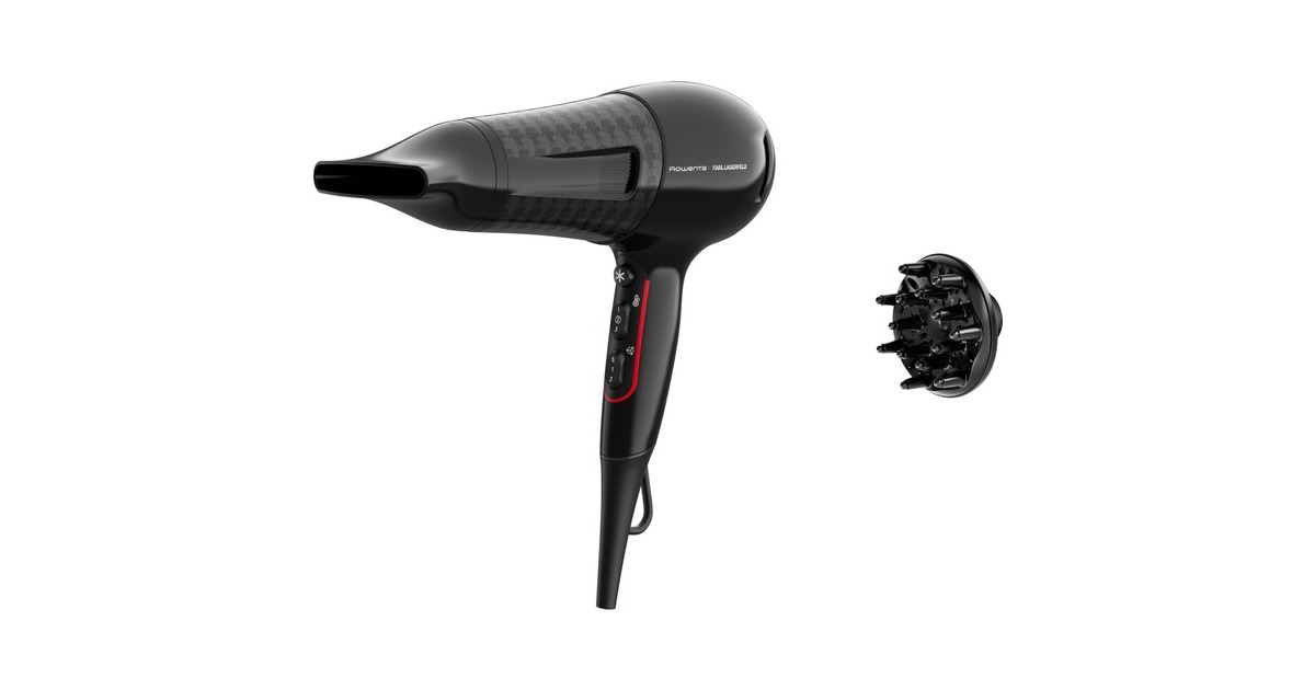 Rowenta x KARL LAGERFELD Powerline CV 591L, Haartrockner(schwarz/rot)