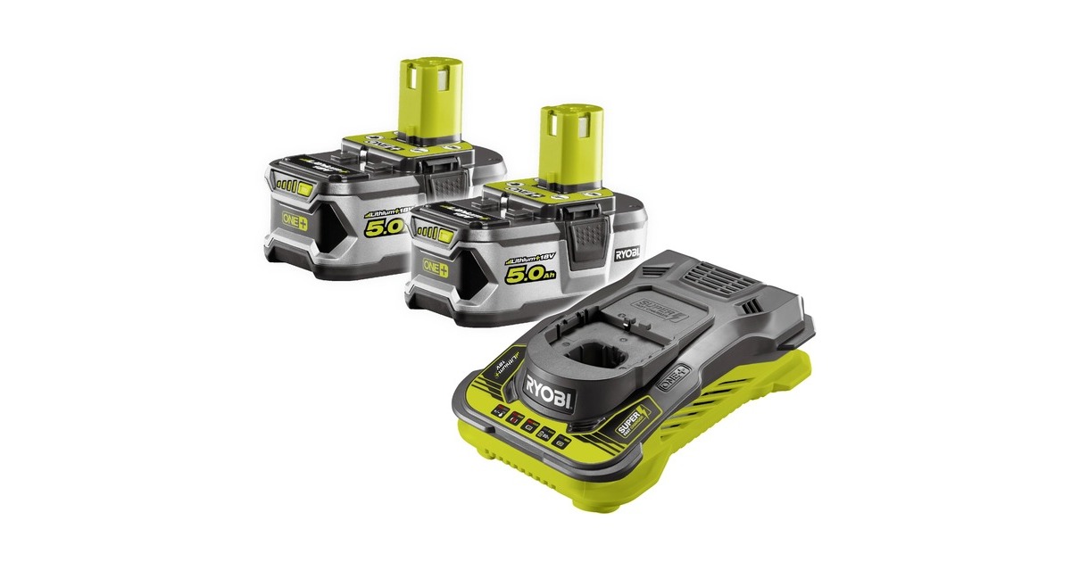 Ryobi 18 V Akku-Starterset RC18150-250(grün/schwarz, Ladegerät + 2x Akku)