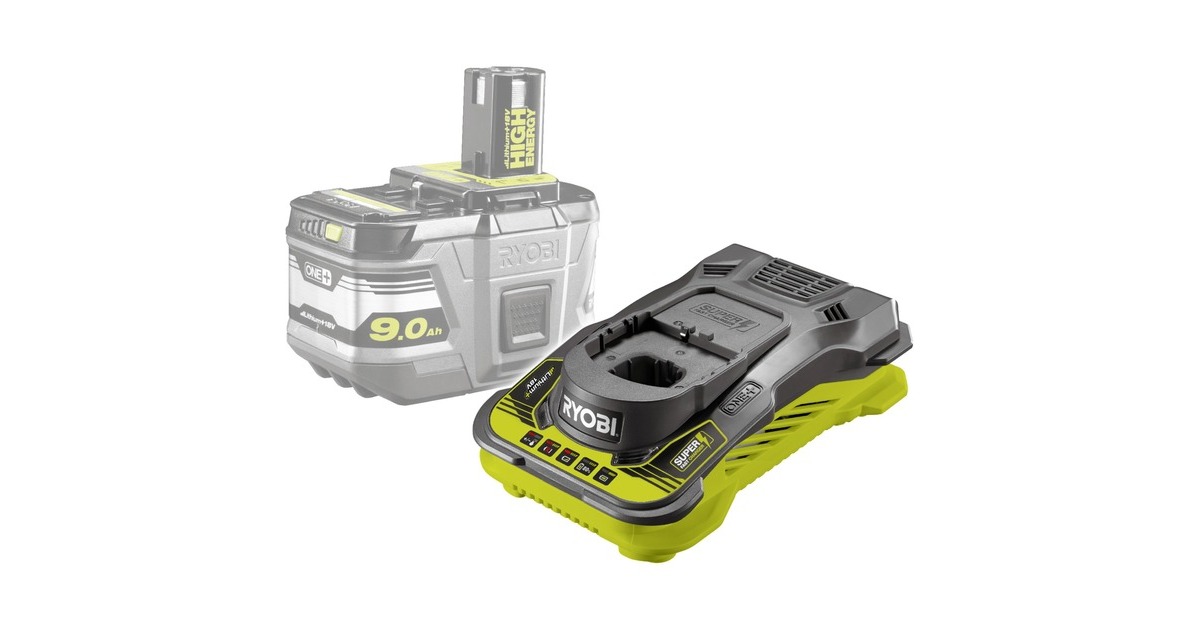 Ryobi 18 V ONE+ Akku-Schnellladegerät RC18150(schwarz/gelb)