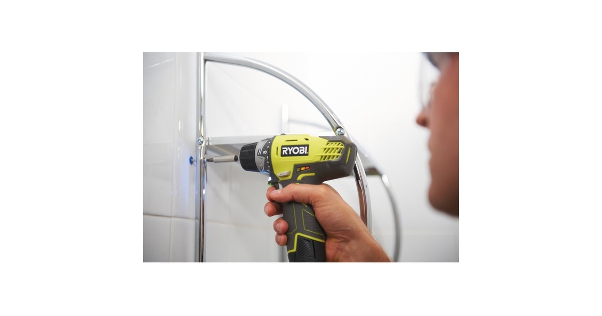 Ryobi Akku-Kompaktschrauber R12DD-220S, 12Volt, Bohrschrauber(grün/schwarz, Li-Ion Akku 2,0Ah, Werkzeugtasche)