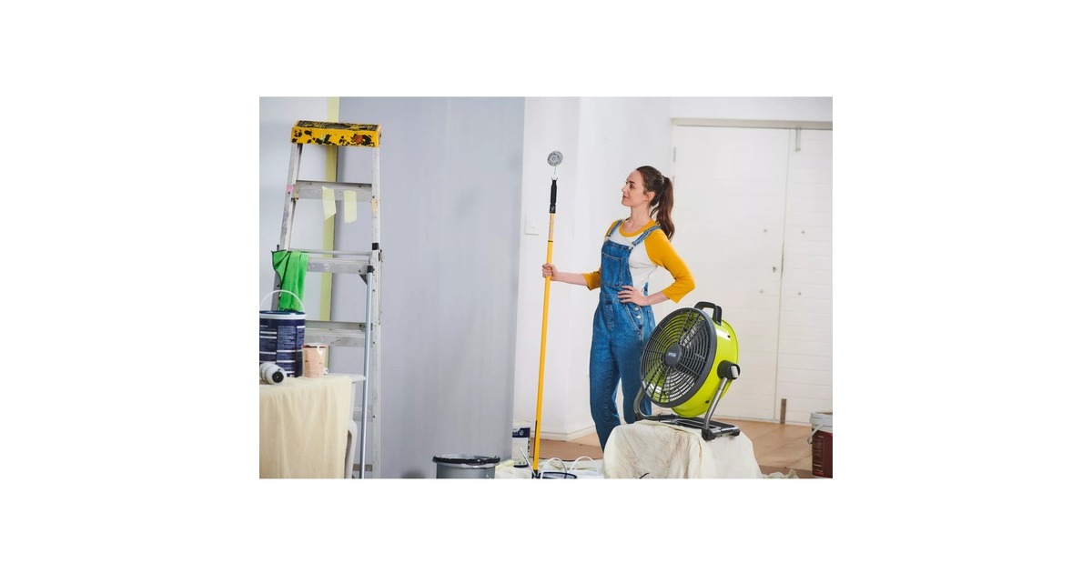 Ryobi Akku-Stand-Bodenventilator R18F5-0(grün/schwarz, ohne Akku und Ladegerät)