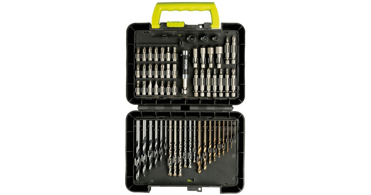 Ryobi Bit- und Bohrerbox RAK60DDF, 60-teilig, Bohrer- & Bit-Satz(grün/schwarz)
