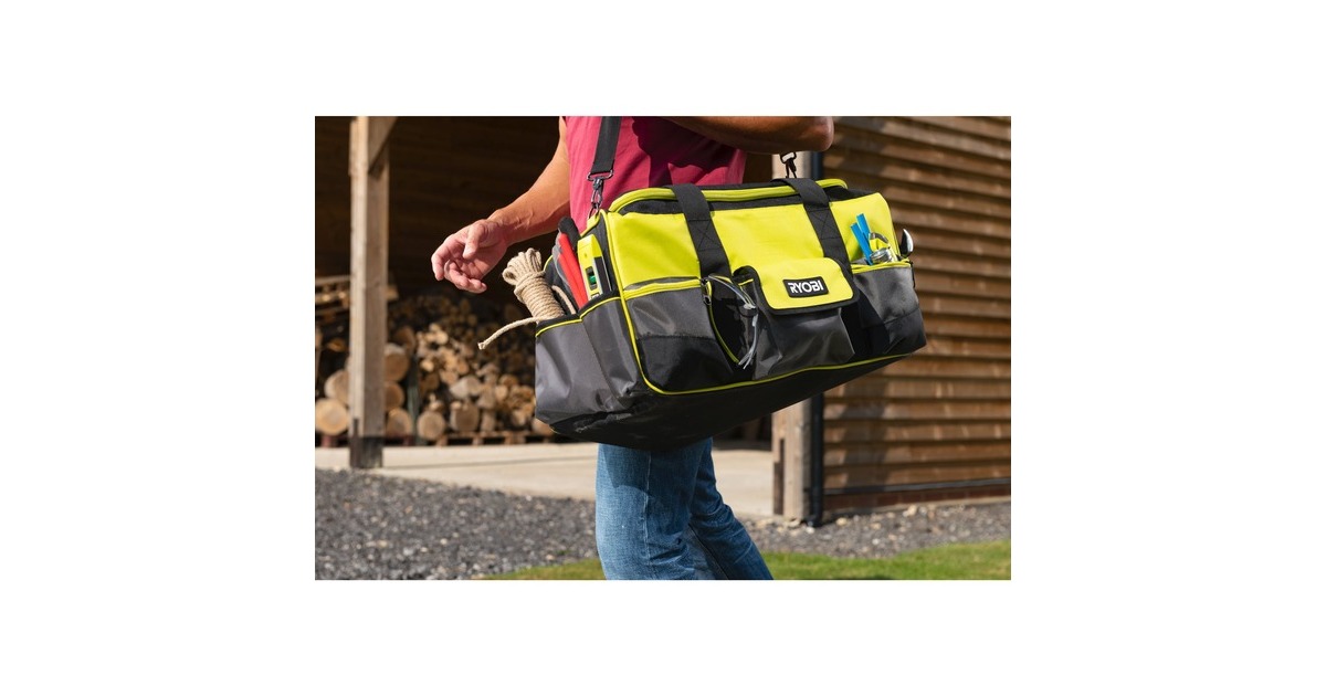 Ryobi Handwerkertasche RSSLTB1, Größe L, lang(grün/schwarz, mit Schultergurt)