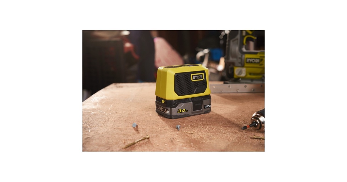 Ryobi ONE+ Akku Bluetooth Box Mini, 18Volt, Lautsprecher(grün/schwarz, ohne Akku und Ladegerät)
