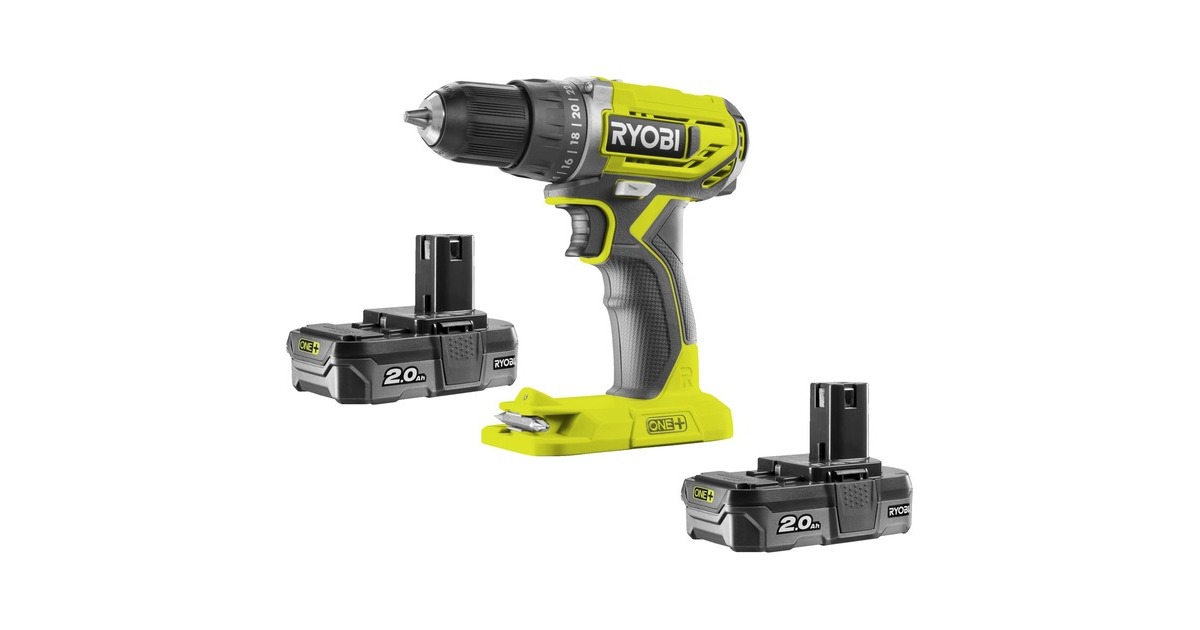 Ryobi ONE+ Akku-Bohrschrauber R18DD2-220S, 18Volt(grün/schwarz, 2x Li-Ionen Akku 2,0Ah, Tasche) Ryobi ONE+ Akku-Bohrschrauber R18DD2-220S, 18Volt(grün/schwarz, 2x Li-Ionen Akku 2,0Ah, Tasche)
