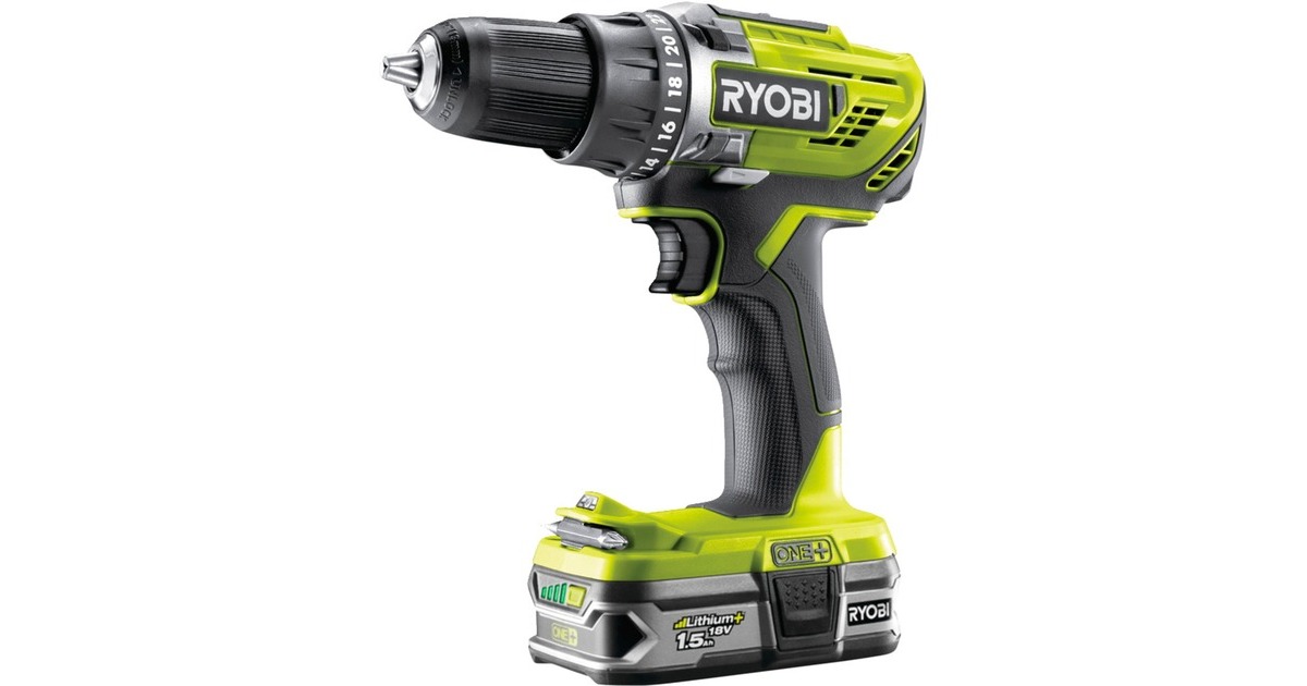 Ryobi ONE+ Akku-Bohrschrauber R18DD3-215S, 18Volt(grün/schwarz, 2x Li-Ionen Akku 1,5Ah) Ryobi ONE+ Akku-Bohrschrauber R18DD3-215S, 18Volt(grün/schwarz, 2x Li-Ionen Akku 1,5Ah)