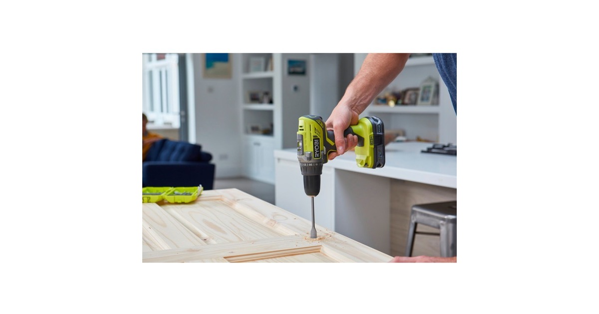 Ryobi ONE+ Akku-Bohrschrauber R18DD3-215S, 18Volt(grün/schwarz, 2x Li-Ionen Akku 1,5Ah)