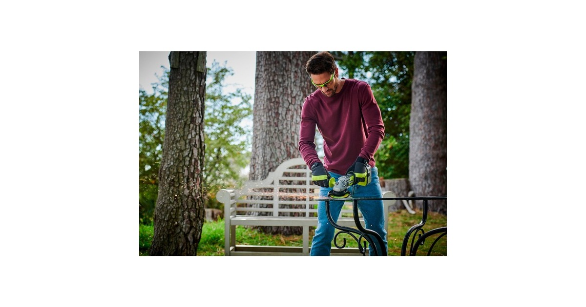 Ryobi ONE+ Akku Bohrschrauber- / Winkelschleifer-Set R18DDAG-220S, 18Volt, Werkzeug-Set(grün/schwarz, 2x Li-Ionen Akku 2,0Ah, Werkzeugtasche)