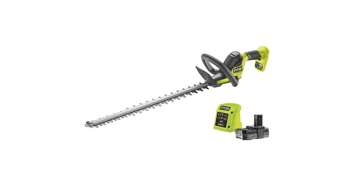 Ryobi ONE+ Akku-Heckenschere RY18HT55A-120, 18Volt(grün/schwarz, Li-Ionen Akku 2,0Ah)