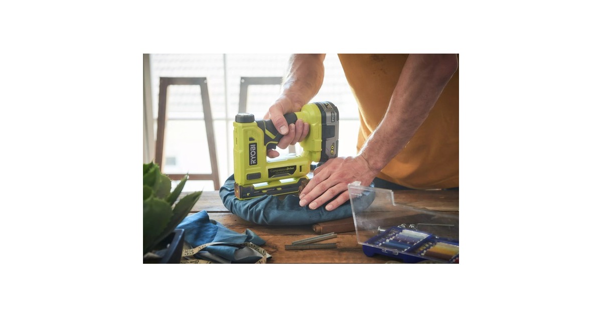 Ryobi ONE+ Akku-Hefter R18ST50-0, 18Volt, Elektrotacker(grün/schwarz, ohne Akku und Ladegerät)