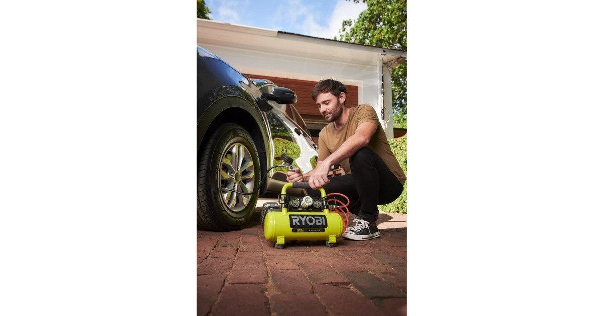 Ryobi ONE+ Akku-Kompressor R18AC-0, 18Volt(grün/schwarz, ohne Akku und Ladegerät)