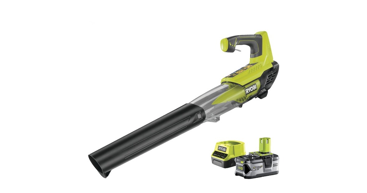 Ryobi ONE+ Akku-Laubgebläse RBL18JB40F, 18Volt(grün/schwarz, Li-Ionen Akku 4,0Ah)