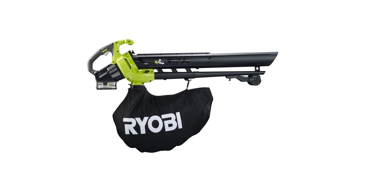 Ryobi ONE+ Akku-Laubsauger RBV1850, 18 Volt, Laubsauger/Laubbläser(grün/schwarz, Li-Ionen Akku 5,0Ah)