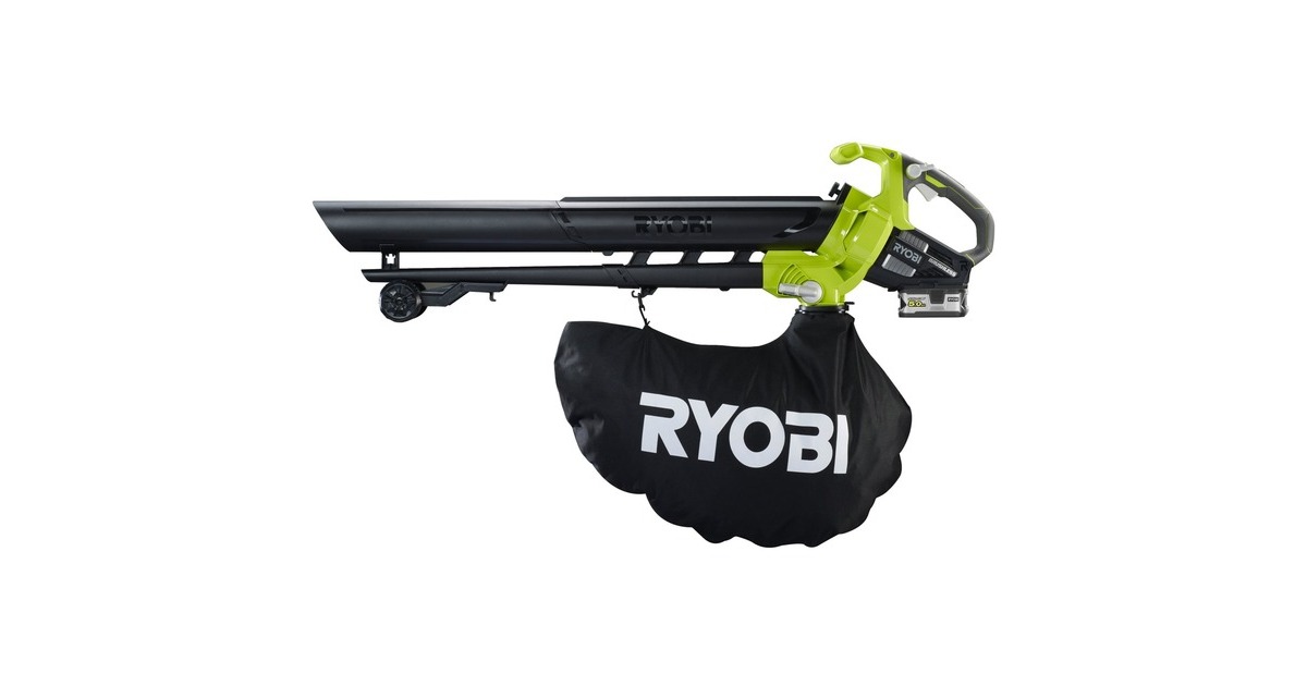 Ryobi ONE+ Akku-Laubsauger RBV1850, 18 Volt, Laubsauger/Laubbläser(grün/schwarz, Li-Ionen Akku 5,0Ah)
