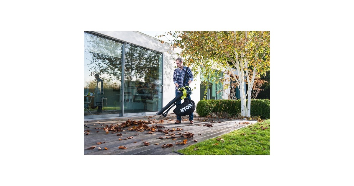 Ryobi ONE+ Akku-Laubsauger RBV1850, 18 Volt, Laubsauger/Laubbläser(grün/schwarz, Li-Ionen Akku 5,0Ah)