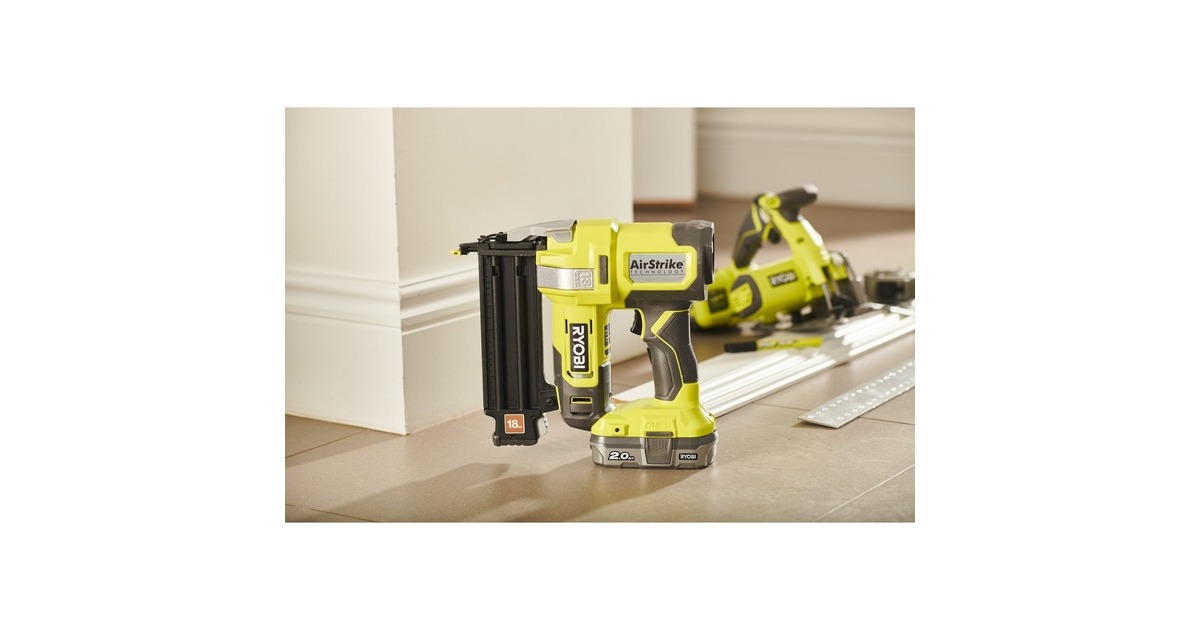 Ryobi ONE+ Akku-Nagler R18GN18-0, 18Volt(grün/schwarz, ohne Akku und Ladegerät)
