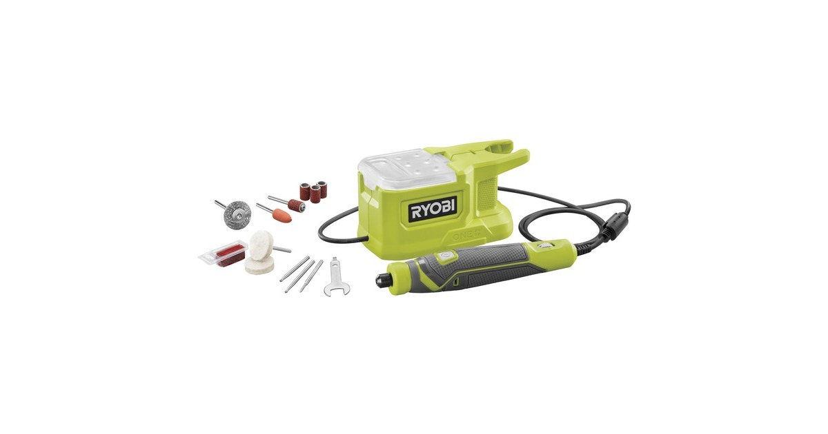 Ryobi ONE+ Akku-Rotationswerkzeug RRT18-0, 18Volt, Geradschleifer(grün/schwarz, ohne Akku und Ladegerät)
