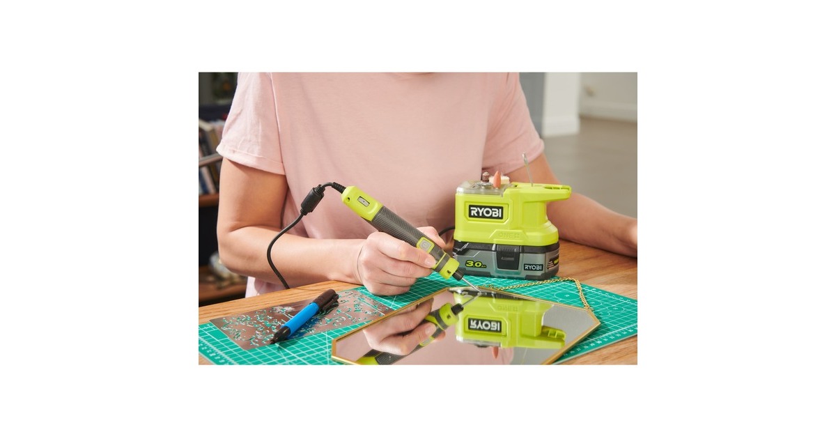 Ryobi ONE+ Akku-Rotationswerkzeug RRT18-0, 18Volt, Geradschleifer(grün/schwarz, ohne Akku und Ladegerät)