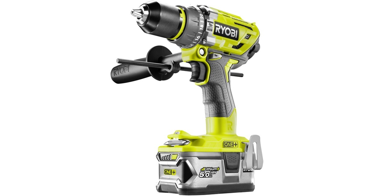 Ryobi ONE+ Akku-Schlagbohrschrauber R18PD7-252S, 18Volt(grün/schwarz, 1x Li-Ionen Akku 2,0Ah, 1x Li-Ionen Akku 5,0Ah)