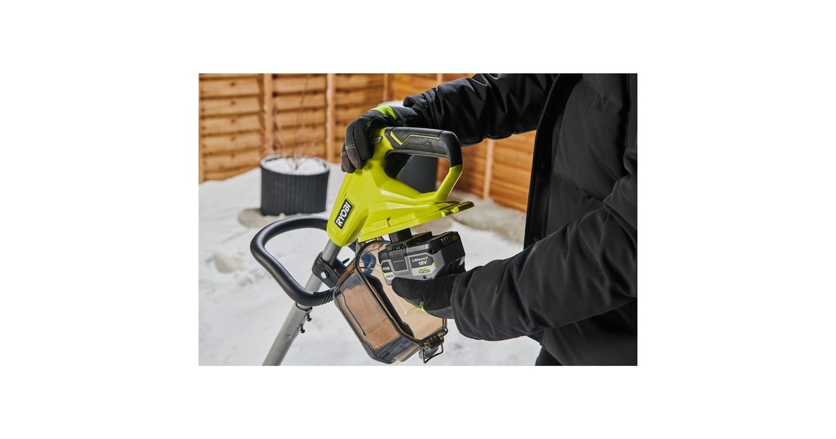 Ryobi ONE+ Akku-Schneebürste RY18ST25A-140, 18Volt, Schneefräse(grün/schwarz, Li-Ionen Akku 4,0Ah)