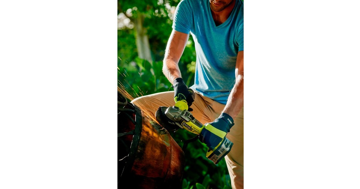 Ryobi ONE+ Akku-Winkelschleifer R18AG7- 0, 18Volt(grün/schwarz, ohne Akku und Ladegerät)